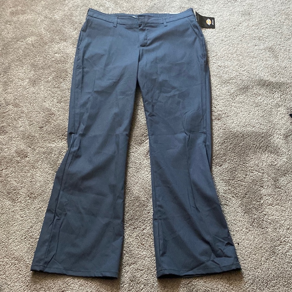 Dickies Grey Flex Twill Slim Fit Bootcut Pants Size 14R Work NWT
